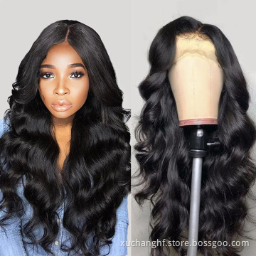 34 Inch 40 Inch Long Hair Body Wave Wig Natural Hair Color Virgin Human hair 13*4 Lace Front Wigs for Black Women
